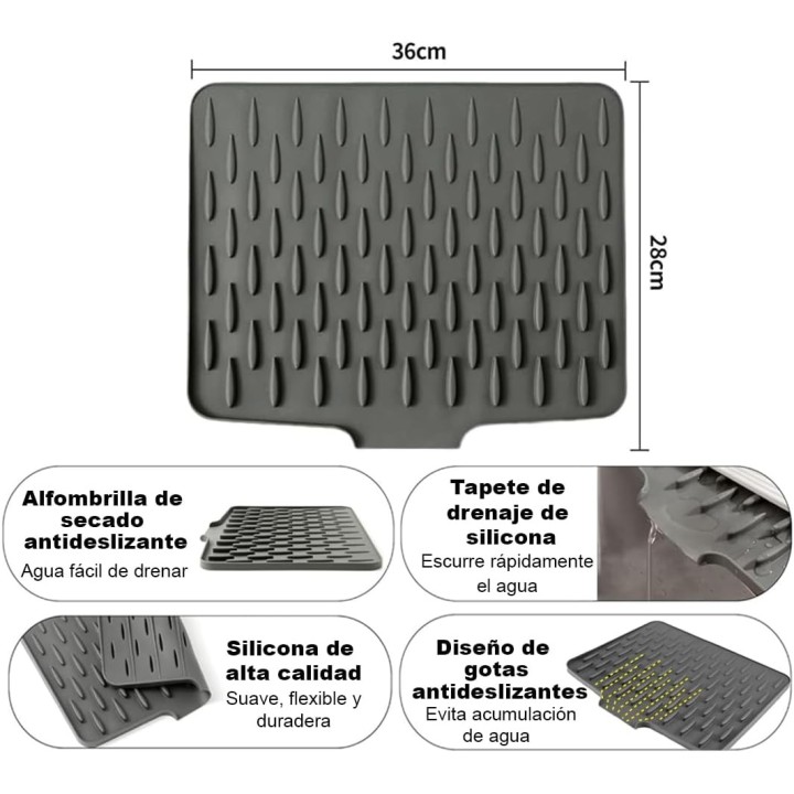 Alfombrilla Escurreplatos de Silicona 41x33 cm