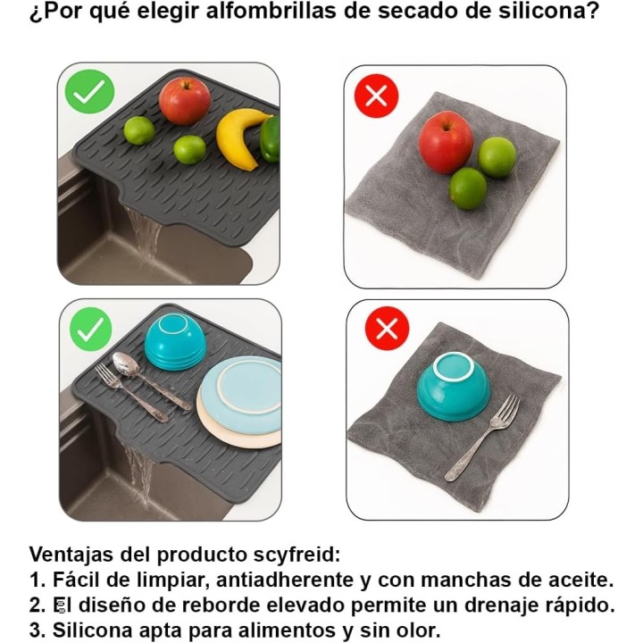 Alfombrilla Escurreplatos de Silicona 41x33 cm