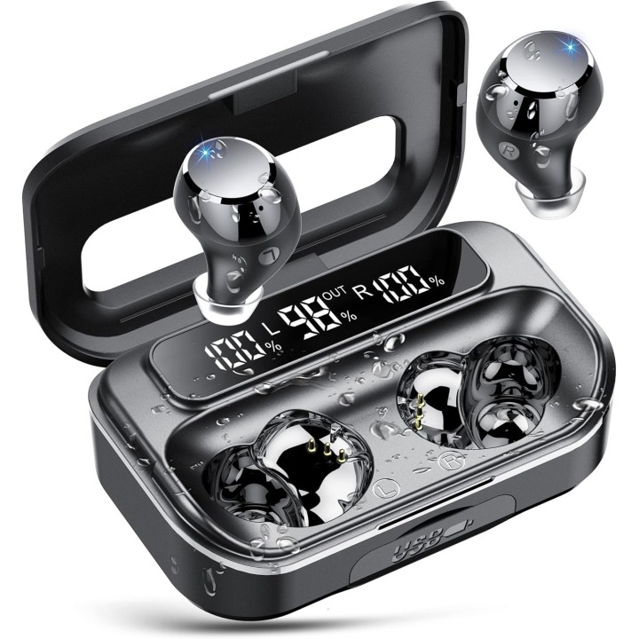 Auriculares Bluetooth Q26 5.3 con 128H, Graves Potentes, IP7 y Pantalla LED