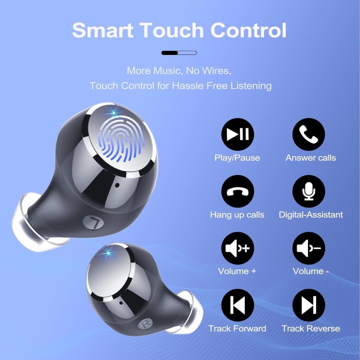 Auriculares Bluetooth Q26 5.3 con 128H, Graves Potentes, IP7 y Pantalla LED