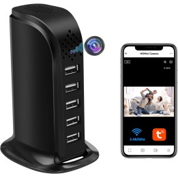 Cámara Espía WiFi 5G 1080P Oculta en Cargador USB con Detección de Movimiento