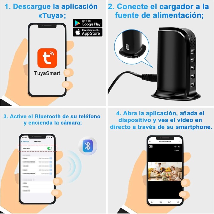 Cámara Espía WiFi 5G 1080P Oculta en Cargador USB con Detección de Movimiento