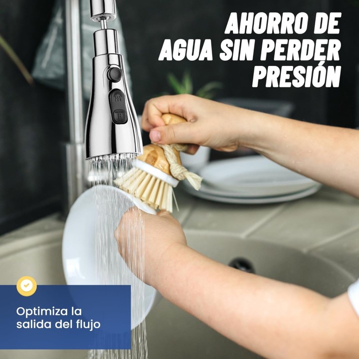 Adaptador de Grifo Cocina VIPA 360° con 3 Modos de Rociado Antisalpicaduras Universal