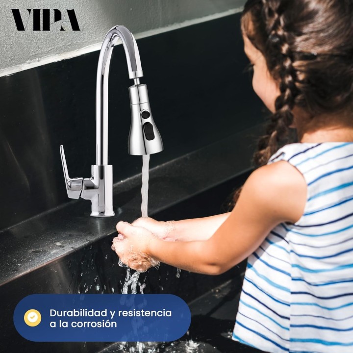 Adaptador de Grifo Cocina VIPA 360° con 3 Modos de Rociado Antisalpicaduras Universal