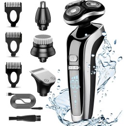 Afeitadora Eléctrica 4 en 1 Hombre Wet & Dry con Pantalla LED y Carga USB