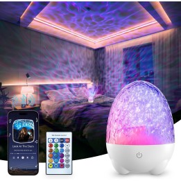 Proyector Estrellas Bebé Recargable con Música, Bluetooth y 17 Efectos de Luz