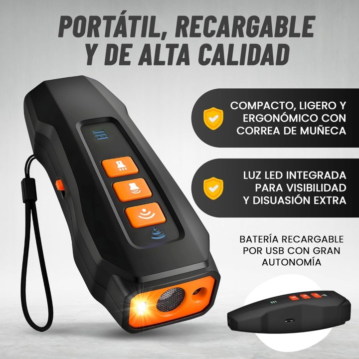 Antiladridos para Perros con Ultrasonido, 3 Frecuencias y Linterna LED