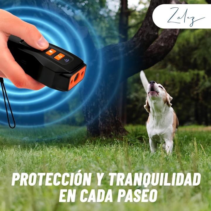 Antiladridos para Perros con Ultrasonido, 3 Frecuencias y Linterna LED
