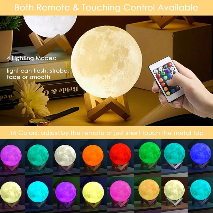 Lámpara Luna 3D  15cm