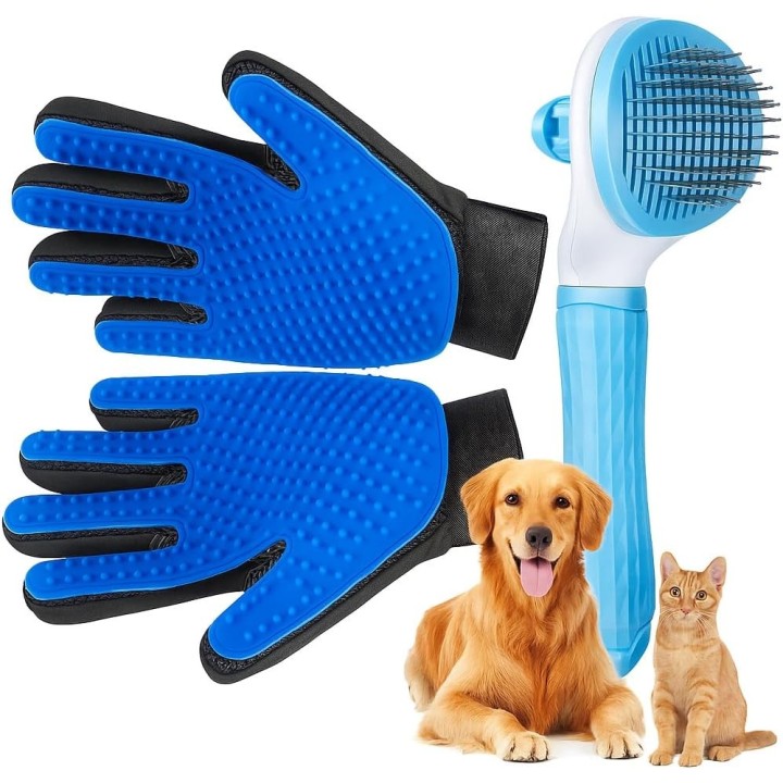 Guantes Quitapelos para Mascotas con Cepillo Extra Flexta