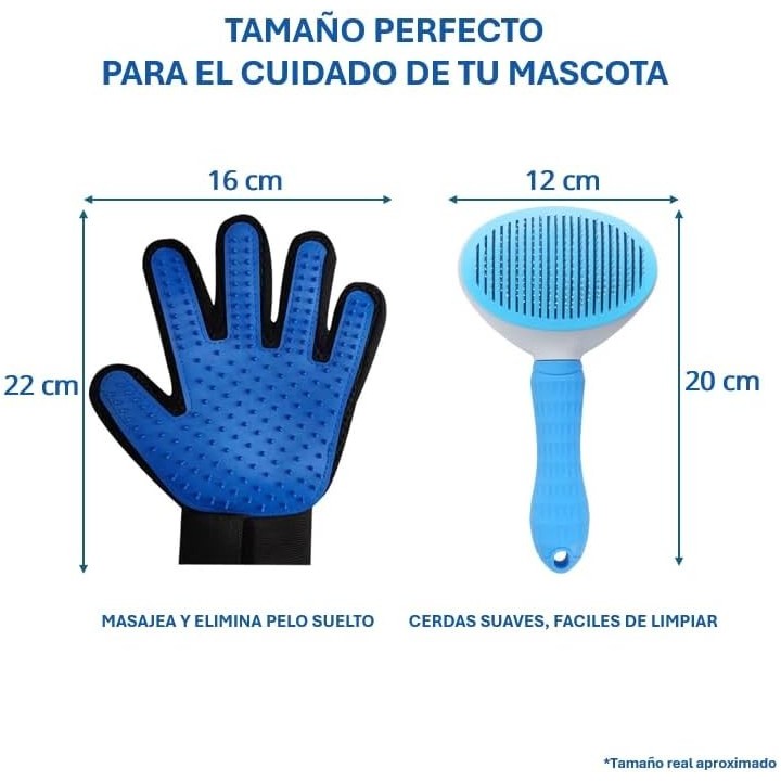 Guantes Quitapelos para Mascotas con Cepillo Extra Flexta