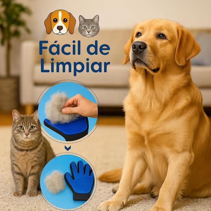 Guantes Quitapelos para Mascotas con Cepillo Extra Flexta