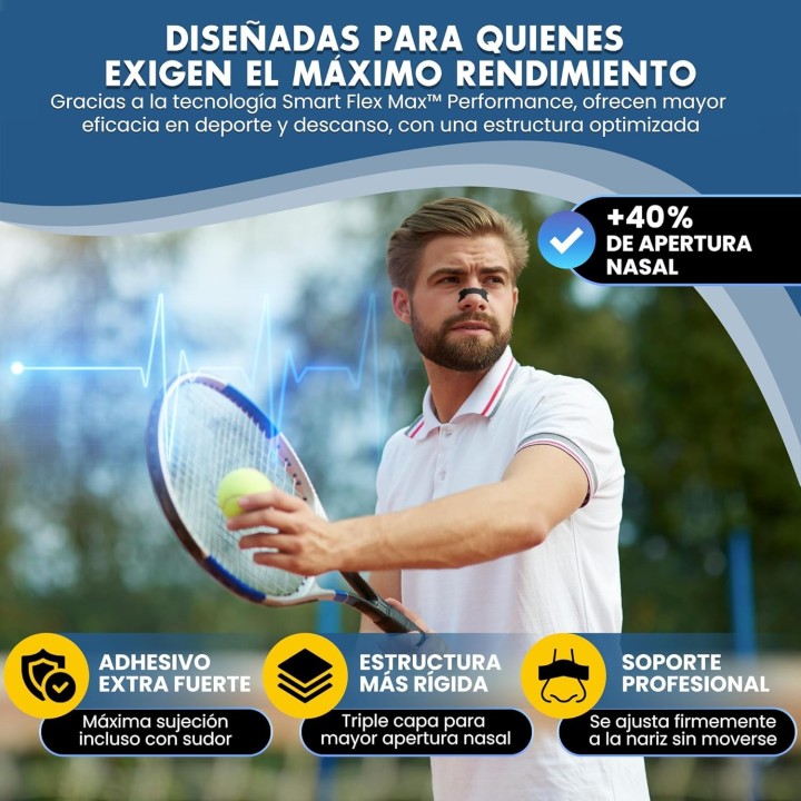 Haslom 30 Tiras Nasales Deportivas  Premium  Maxx, Respira Mejor y Reduce Ronquidos