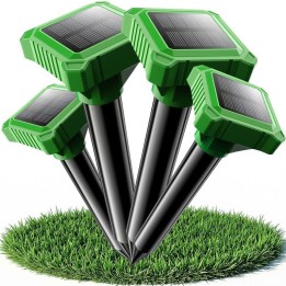 Bolardos para topos solares 4 uds ip65 repelente ultrasónico jardín roedores impermeable eficaz
