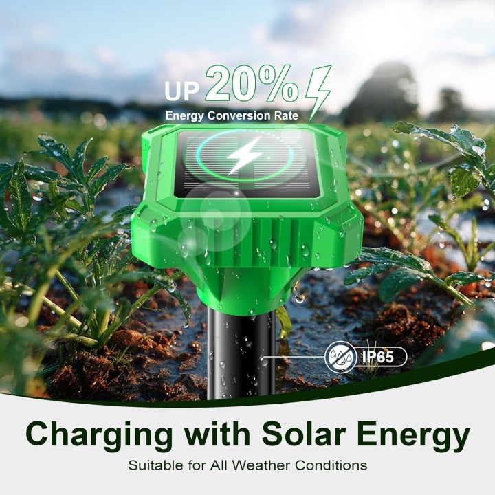 Bolardos para topos solares 4 uds ip65 repelente ultrasónico jardín roedores impermeable eficaz