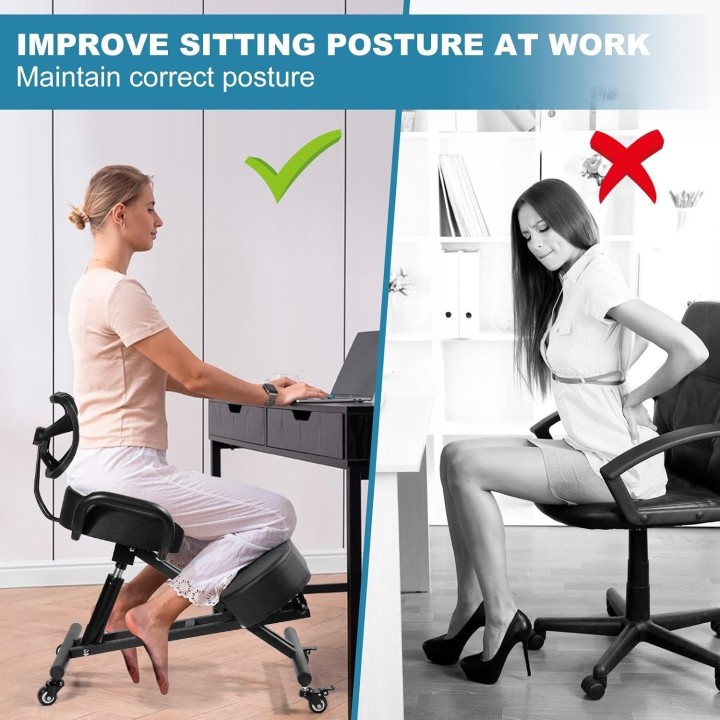 Silla ergonómica de rodillas con respaldo (Seminuevos)