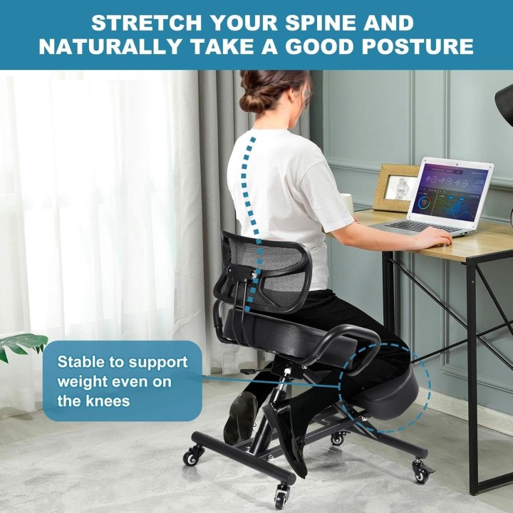 Silla ergonómica de rodillas con respaldo (Seminuevos)