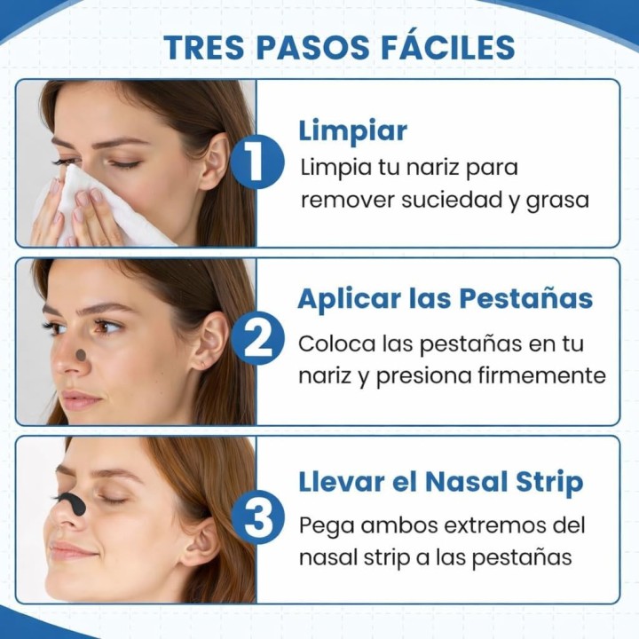 Haslom Tiras nasales ajustables con velcro