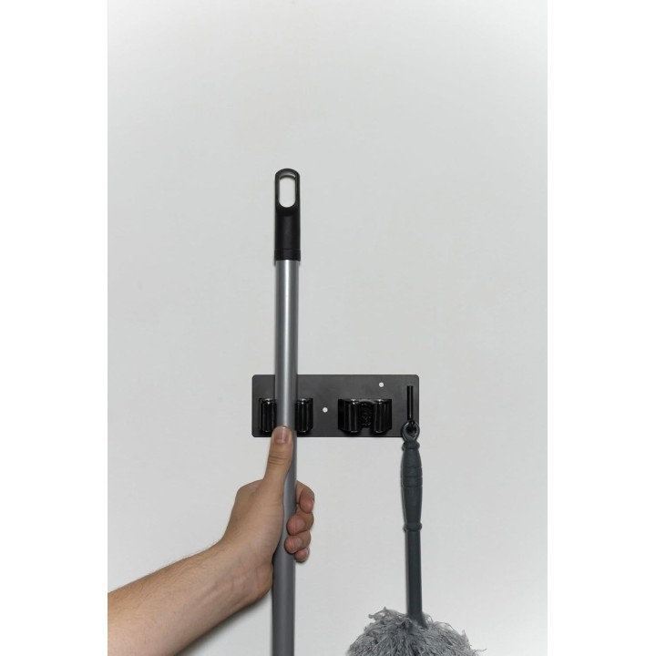 Brimak Colgador Escobas x2 Home Pro Acero Inoxidable 304 Antióxido Fuerte y Fácil Instalación