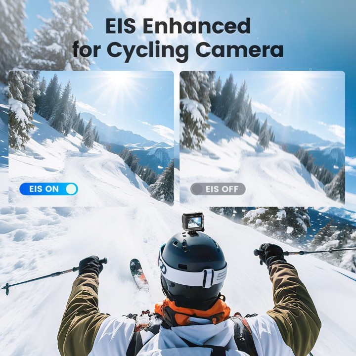 Camara Deportiva 4K60FPS Wifi  Sumergible 40M con Pantalla Táctil y Accesorios