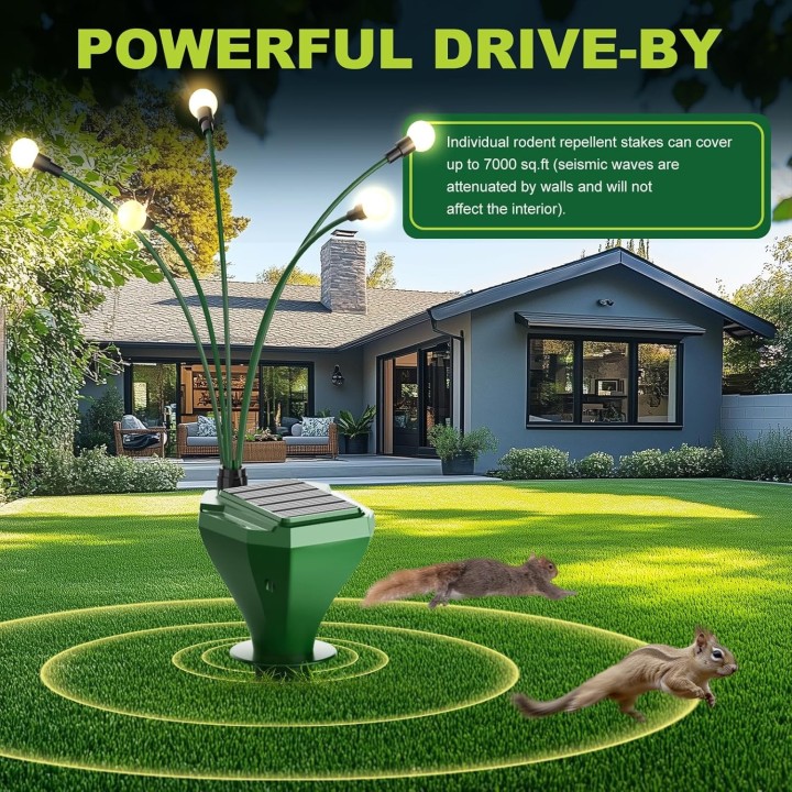Bellizy  Ahuyentador Solar Ultrasónico 2 Unidades IP65 Resistente Agua Gran Alcance