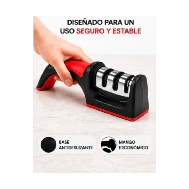 Pro Chef Plus XL Afilador de cuchillos 3 etapas Tungsteno y cerámica profesional