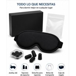 Kit Dormir 3D con antifaz y tapones reutilizables | Sueño profundo y viajes