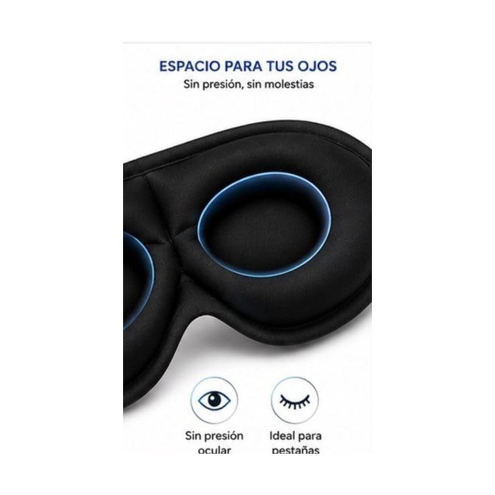 Kit Dormir 3D con antifaz y tapones reutilizables | Sueño profundo y viajes