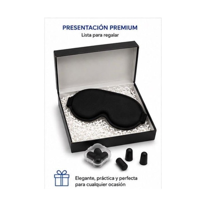 Kit Dormir 3D con antifaz y tapones reutilizables | Sueño profundo y viajes