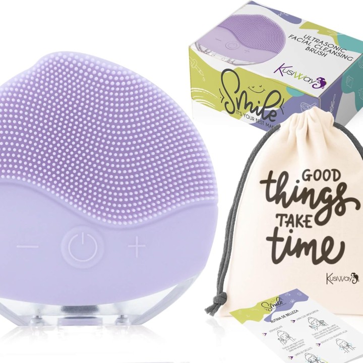 KusiWay Cepillo Facial Eléctrico Smile Lila Sónico Recargable IPX6 Antiage y Exfoliante