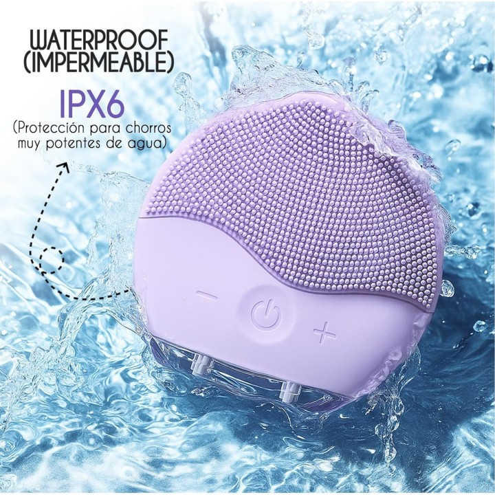 KusiWay Cepillo Facial Eléctrico Smile Lila Sónico Recargable IPX6 Antiage y Exfoliante