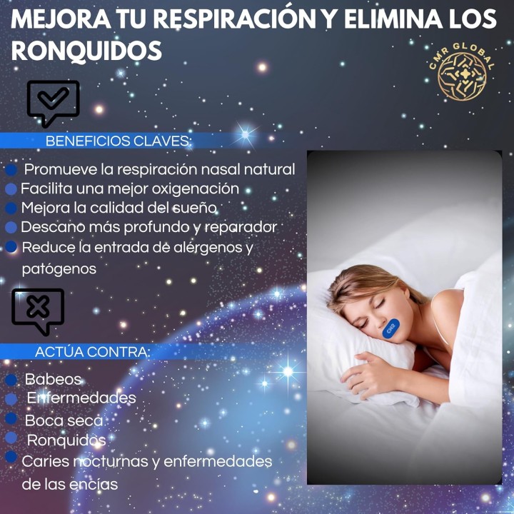 Cmr Global Tiras Bucales Antirronquidos Pack 60 Unidades Mouth Tape Dormir