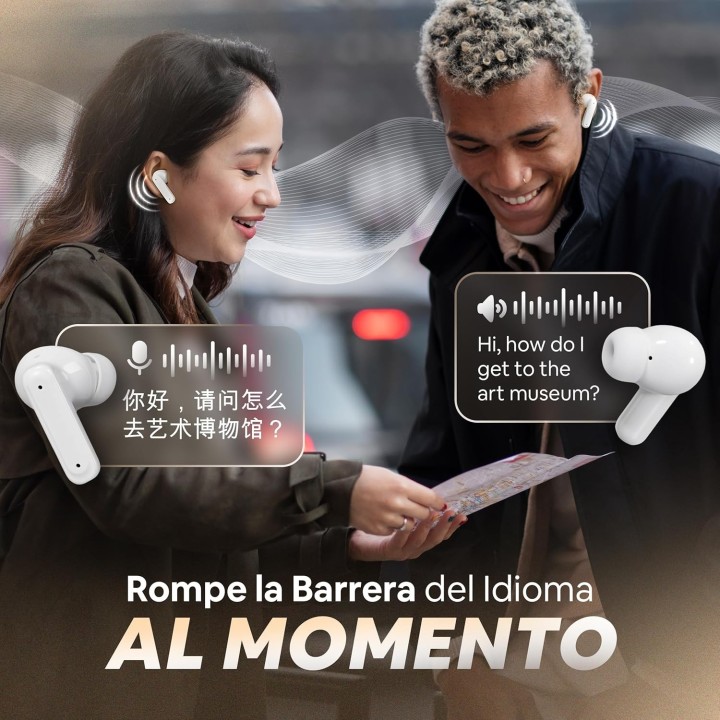 Traductor Auriculares IA 158 Idiomas con ANC, Pantalla Táctil y Limpiador