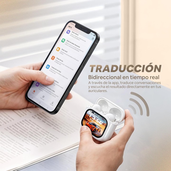 Traductor Auriculares IA 158 Idiomas con ANC, Pantalla Táctil y Limpiador