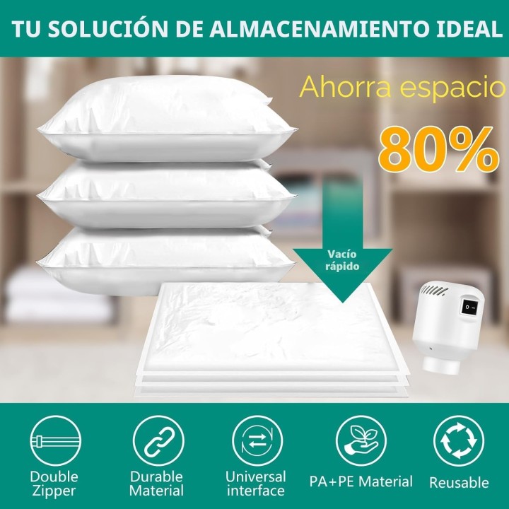 Bolsas de Vacío CKCLR 9 Piezas con Bomba Eléctrica para Ropa y Mantas - Ahorra Espacio