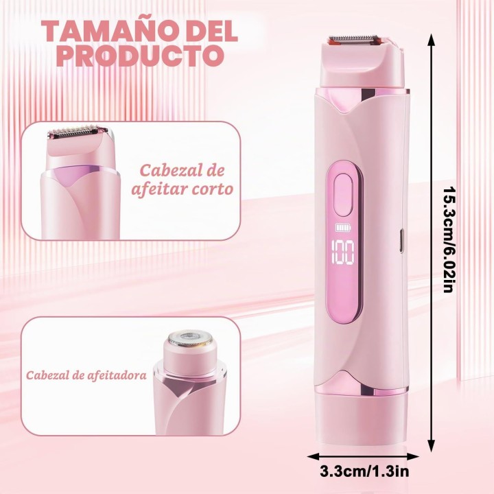 HBSFBH Afeitadora Eléctrica Mujer 2 en 1 USB IPX7 Zona Íntima Recargable