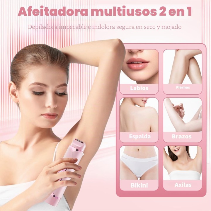 HBSFBH Afeitadora Eléctrica Mujer 2 en 1 USB IPX7 Zona Íntima Recargable