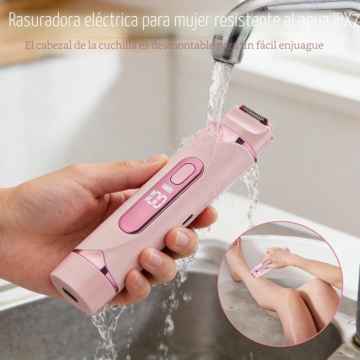 HBSFBH Afeitadora Eléctrica Mujer 2 en 1 USB IPX7 Zona Íntima Recargable