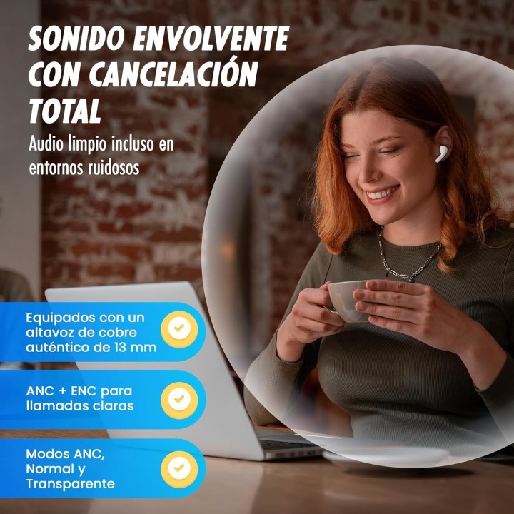 Vipa Auriculares Traductor IA 🌍 Traducción en tiempo real 164 idiomas Bluetooth 5.3 ANC