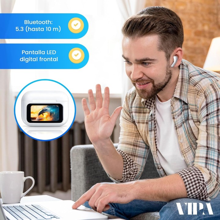 Vipa Auriculares Traductor IA 🌍 Traducción en tiempo real 164 idiomas Bluetooth 5.3 ANC