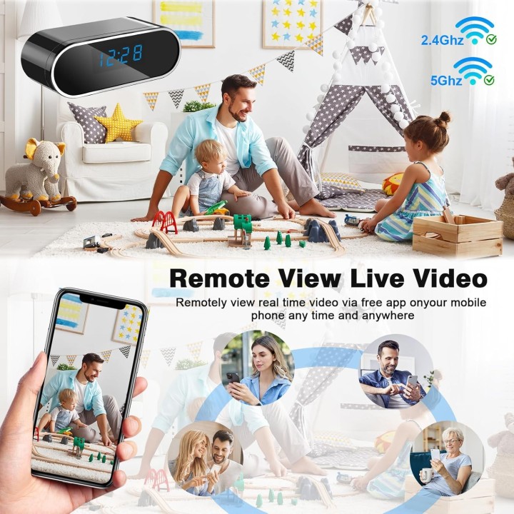 Pokurui Cámara espía WiFi 5G 1080P HD 📹👁️ Visión nocturna 🌙 Detección de movimiento