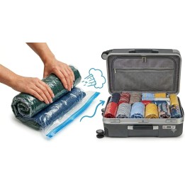 Reyrod  Pack 9 Bolsas al Vacío Enrollables 40x60 cm | Ahorra Espacio en Viajes y Equipaje