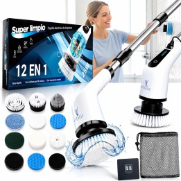 Vitalif Cepillo eléctrico limpieza hogar 12 Cabezales 25W IPX6 USB-C 2600mAh