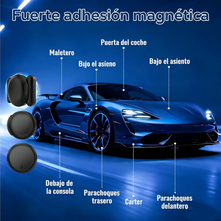 Gikuefy GPS Localizador para Coche Rastreador Magnético 2026 Sin Suscripción Compatible con Android e iOS