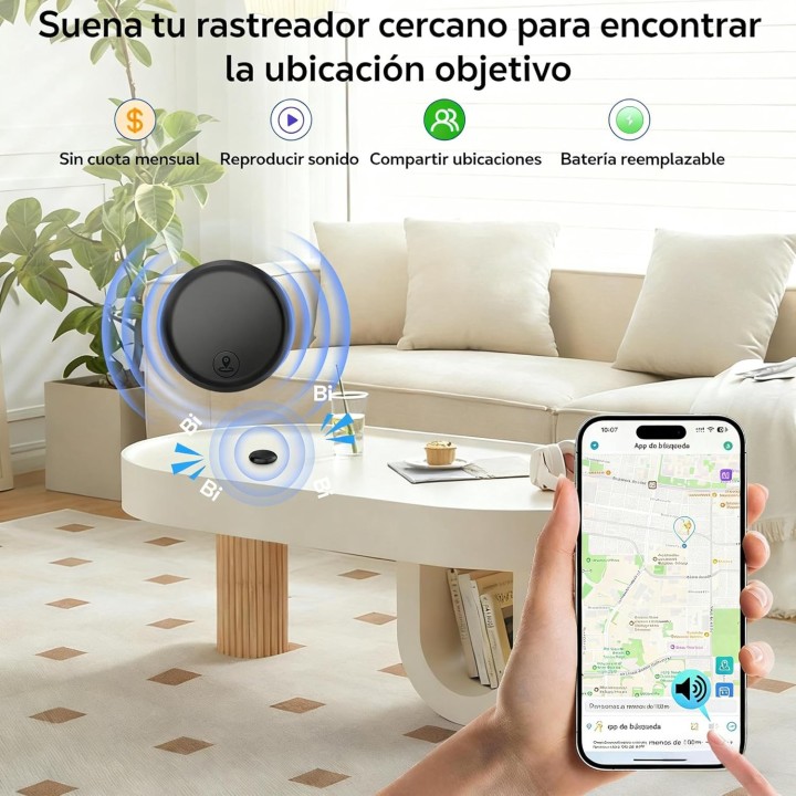 Gikuefy GPS Localizador para Coche Rastreador Magnético 2026 Sin Suscripción Compatible con Android e iOS