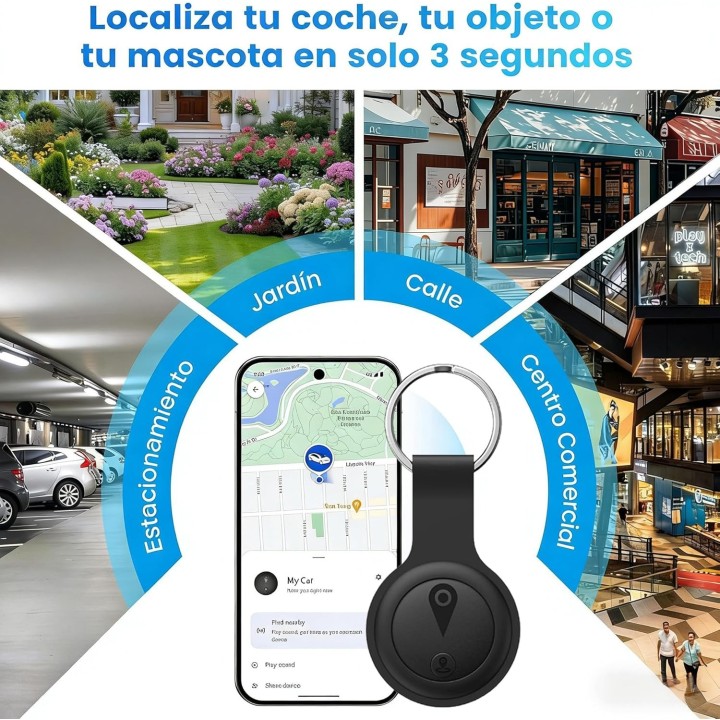 Gikuefy GPS Localizador para Coche Rastreador Magnético 2026 Sin Suscripción Compatible con Android e iOS