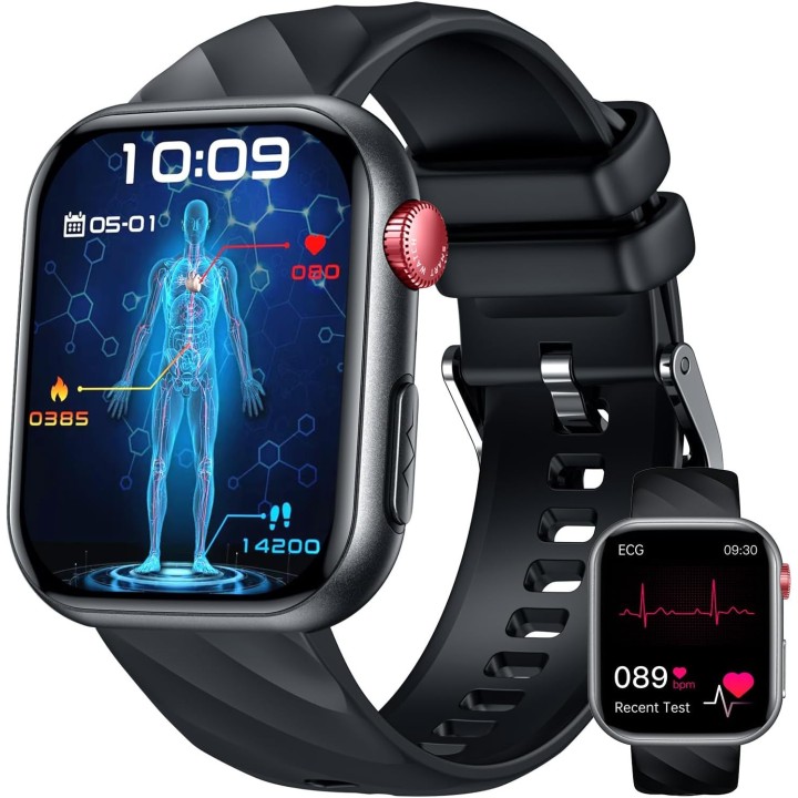 Taoloon Smartwatch Hombre AMOLED 1,97" ECG HRV Llamadas Bluetooth Presión Arterial iOS Android