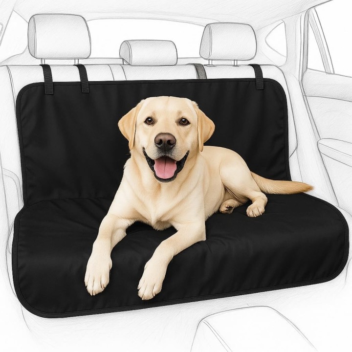 Petatix Funda Coche Perro Protector Impermeable Universal 144x144 cm 2 Modos Asiento Trasero