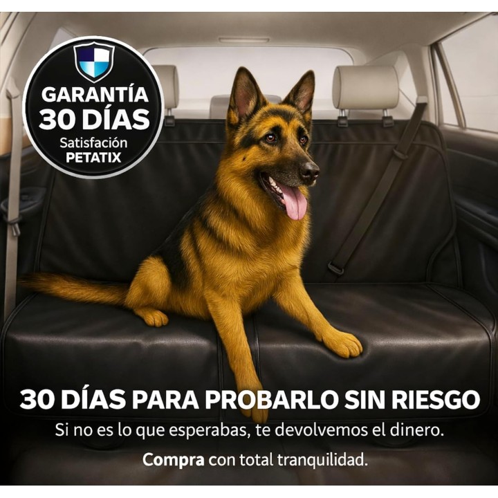 Petatix Funda Coche Perro Protector Impermeable Universal 144x144 cm 2 Modos Asiento Trasero
