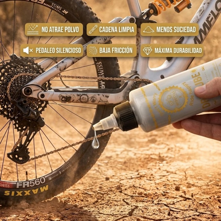 XMTBSTYLE Lubricante cadena bicicleta seco con cera 125 ml para MTB carretera Gravel eBike